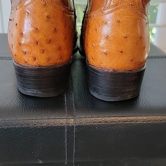 Lucchese Mens Brown Full Quill Ostrich Leather Sz 9 1/2 D - Picture 3 of 9